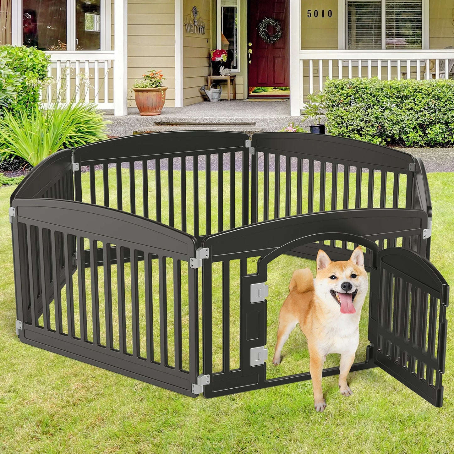 Hign-concerned Dog Playpen Indoor Outdoor Folding Portable
