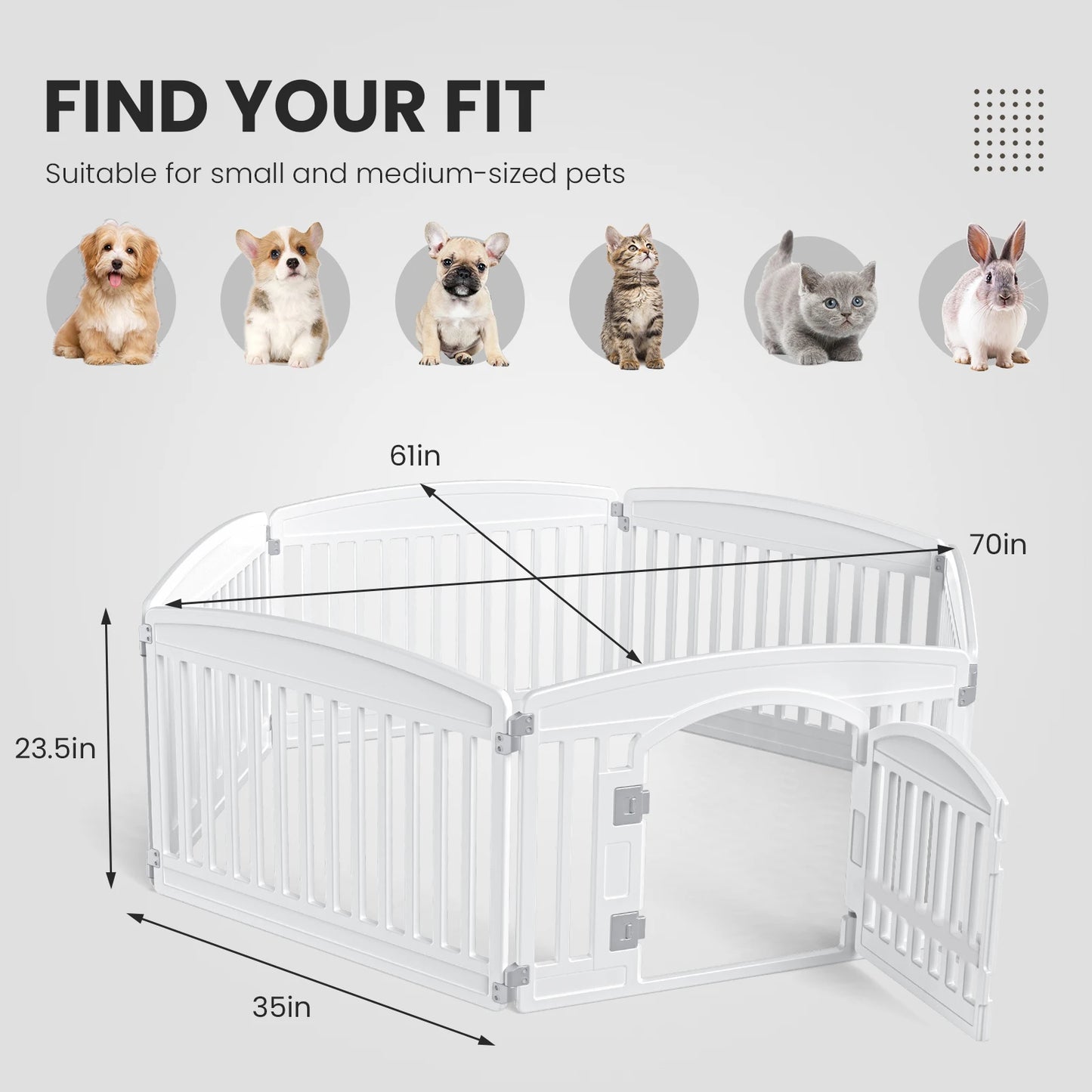 Hign-concerned Dog Playpen Indoor Outdoor Folding Portable