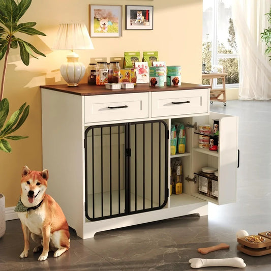 Hign-concerned Dog Crate Furniture Kennel With Storage