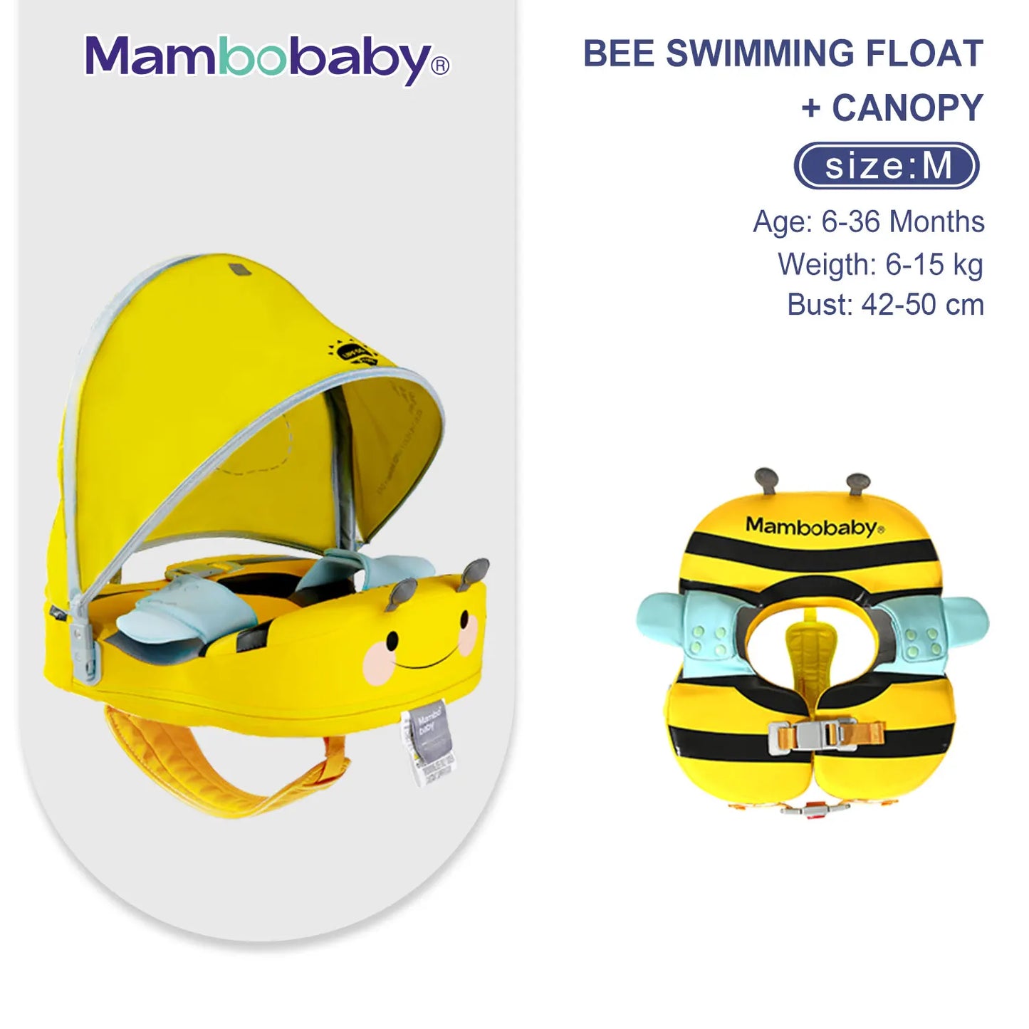Mambobaby Baby Float With Sunshade And Safe Crotch Strap