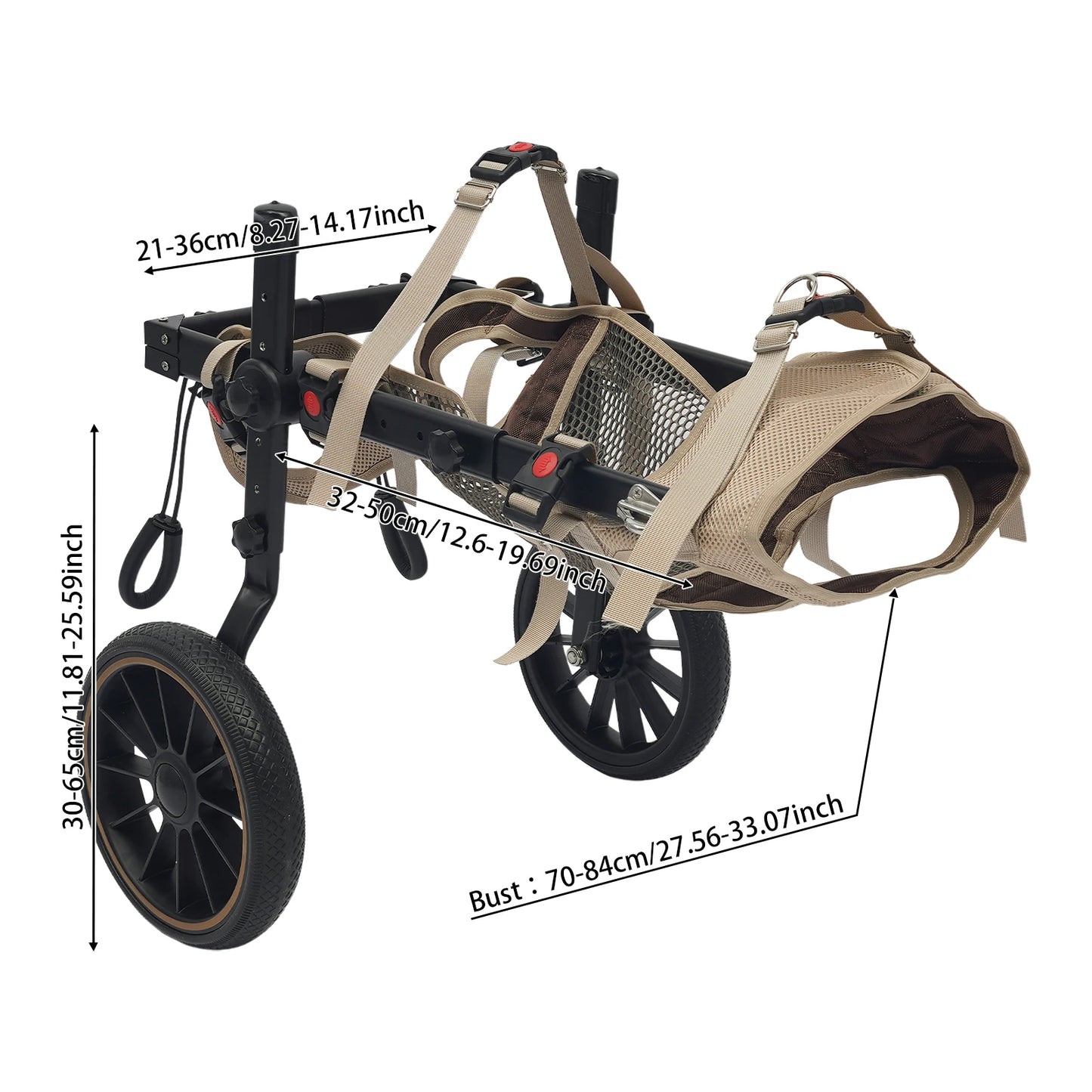 Bymaocar Adjustable Pet Trolley Dog Wheelchair Hind-Leg Support
