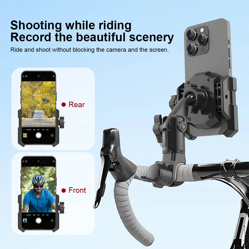 ALLOYSEED Motorcycle Phone Mount 360 Rotation Clip Holder