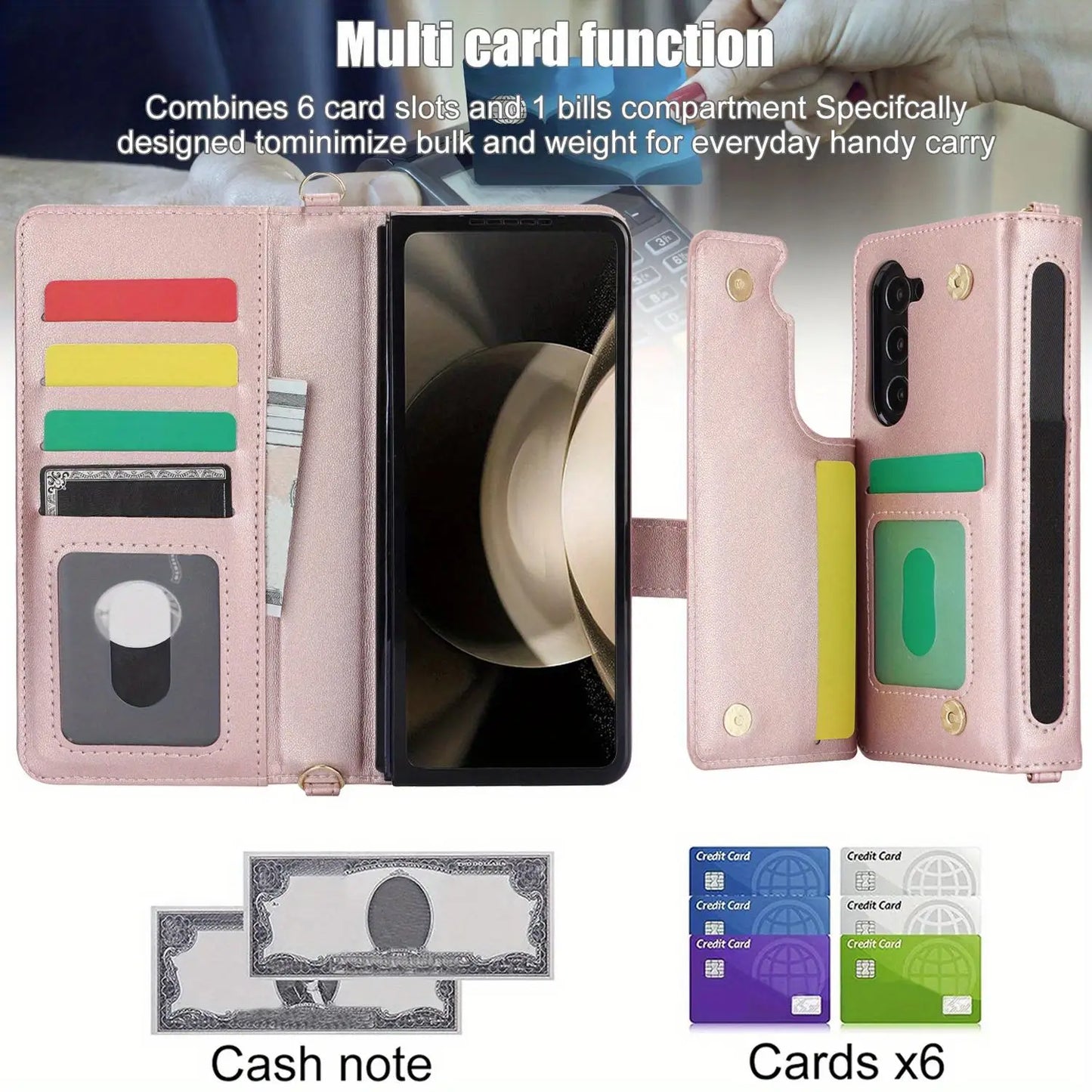 Design PU Leather Flip Wallet Case Samsung Galaxy Z Fold