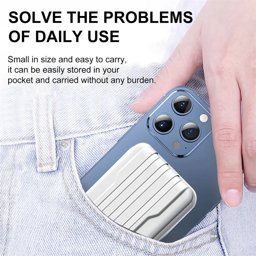 Magnetic Wireless 10000mAh Power Bank 15W Built In Cable