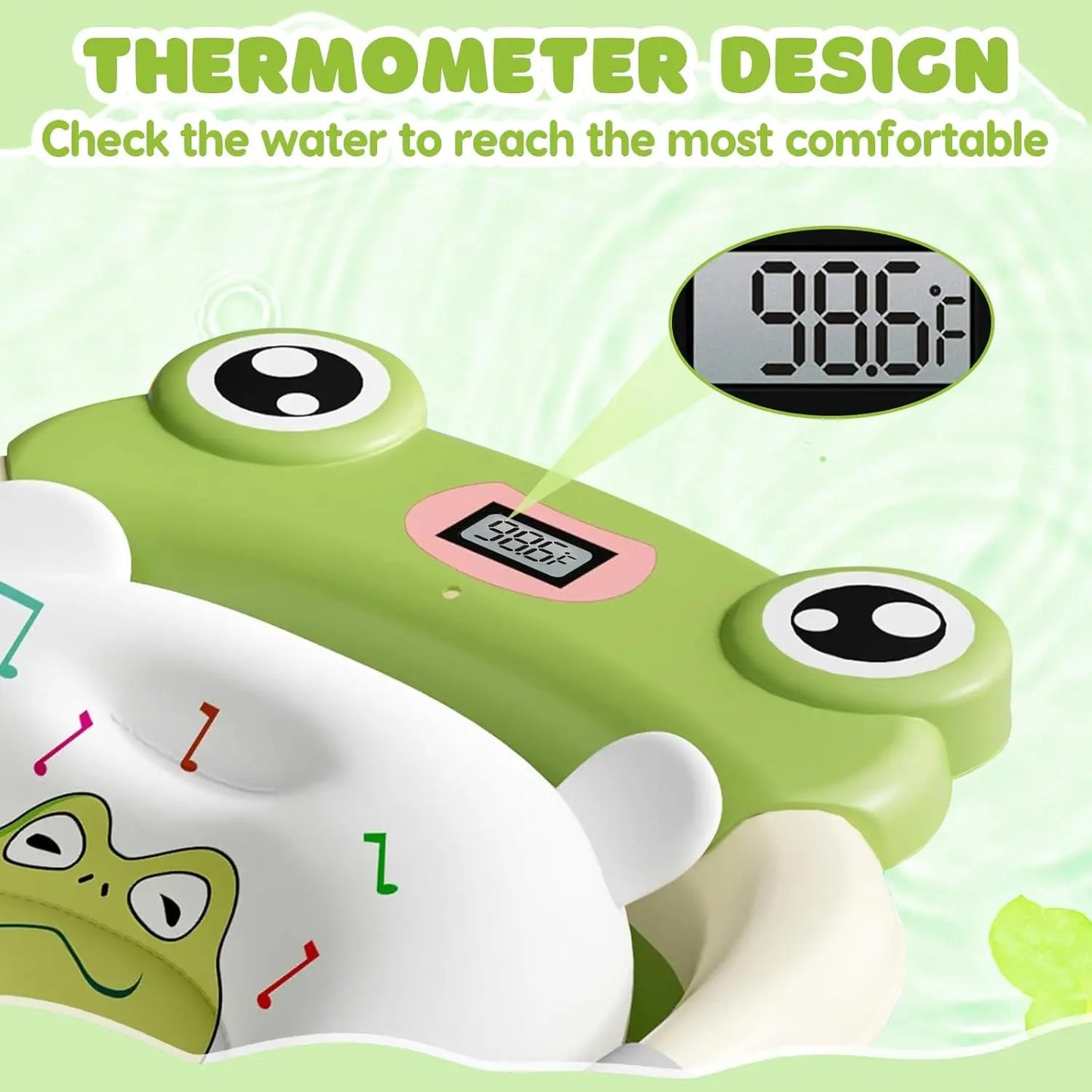 Baby Bath Tub with Bath Cushion and Thermometer