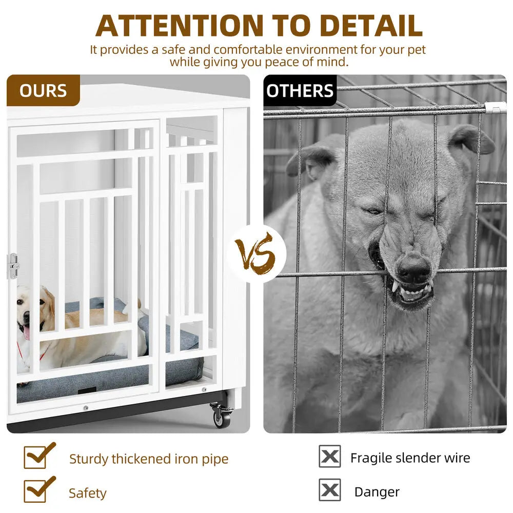Hign Concerned Heavy Duty Dog Crate Kennel With End Table