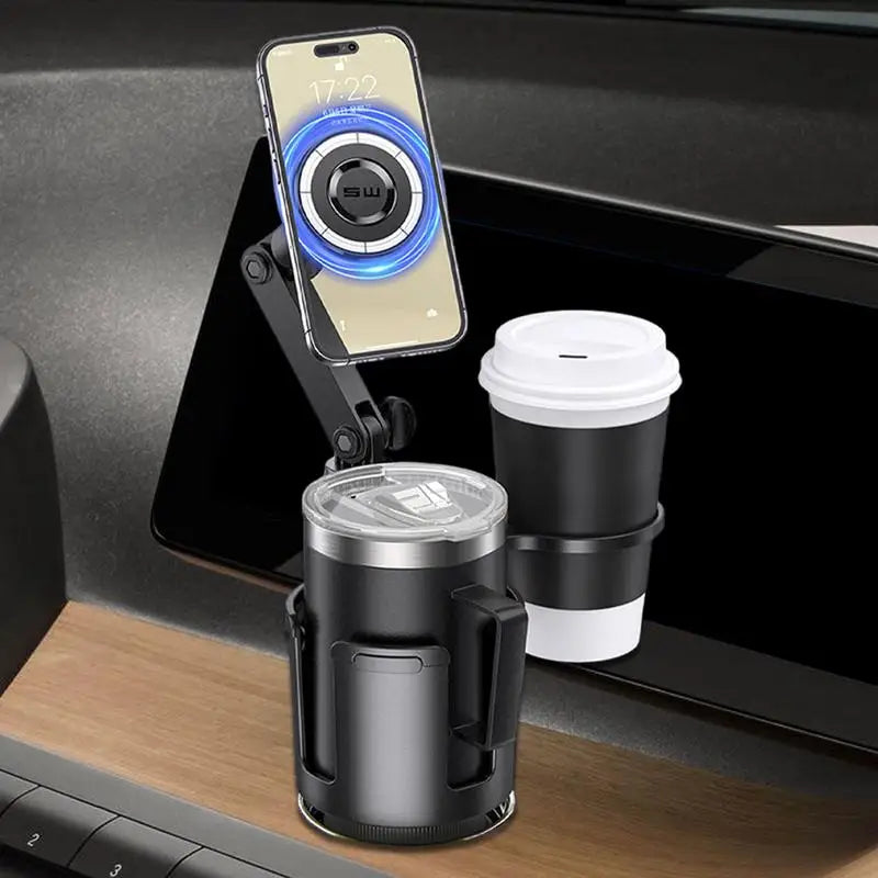 Tmddotda Car Cup Holder Phone Mount Dual Cup Holders