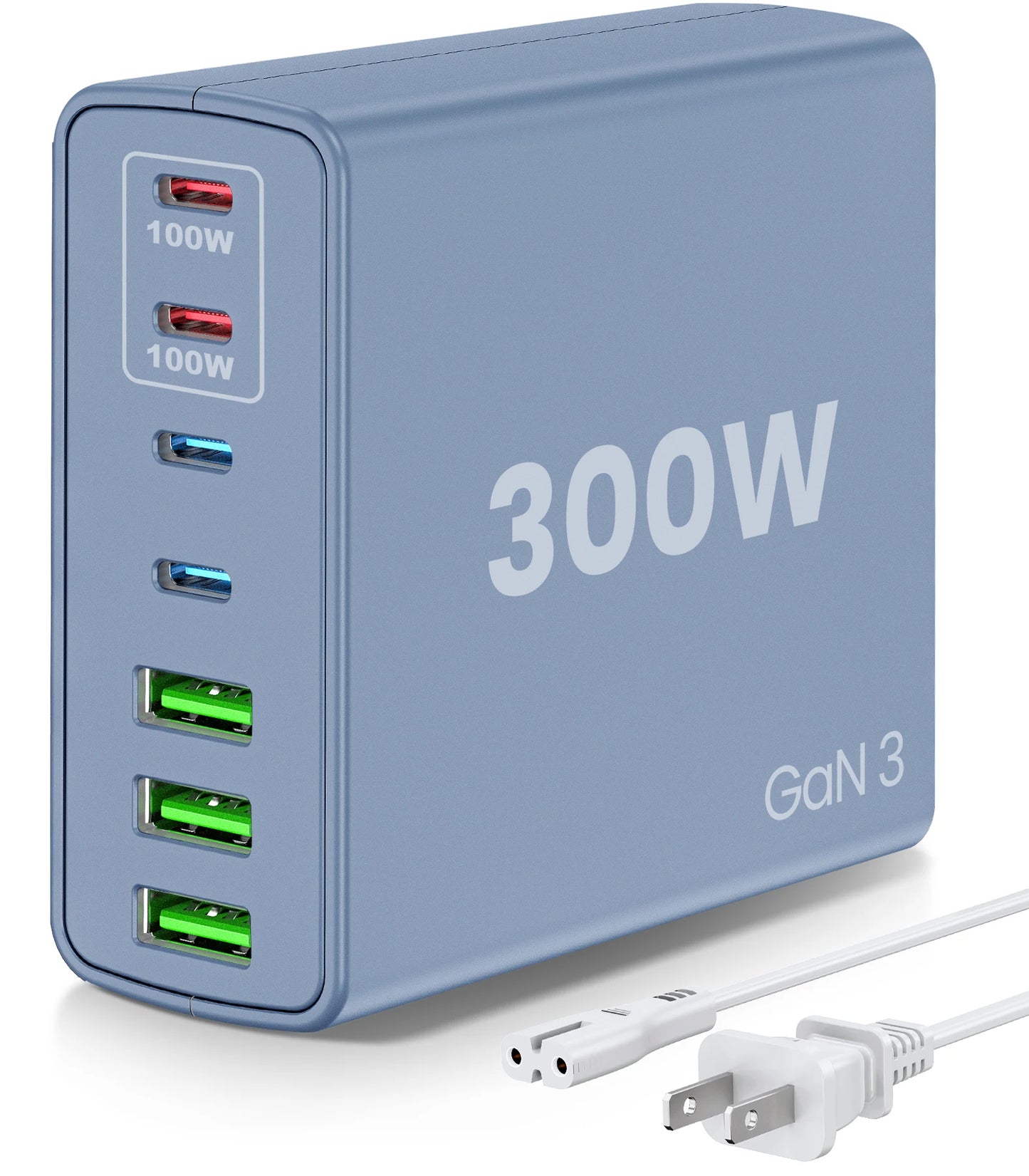Iseyyox 7 Port USB C Charger 300W PPS PD Laptop Hub