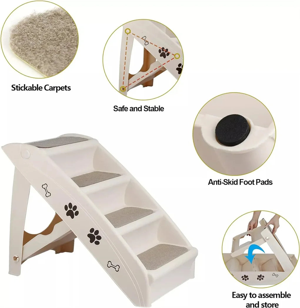 Hignconcerned Foldable Dog Ramp Steps for Easy Access