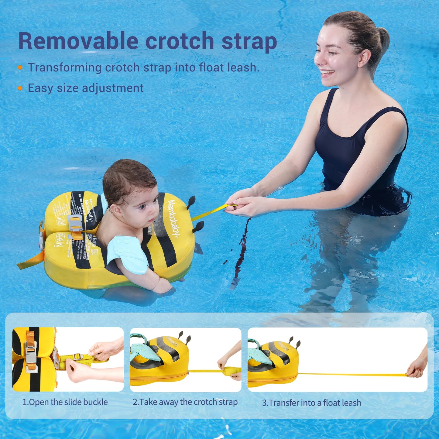 Mambobaby Baby Float With Sunshade And Safe Crotch Strap