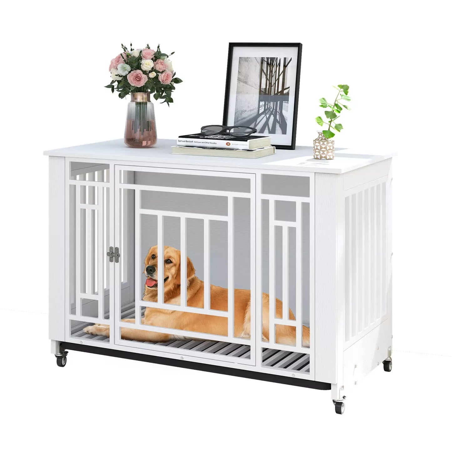 Hign Concerned Heavy Duty Dog Crate Kennel With End Table