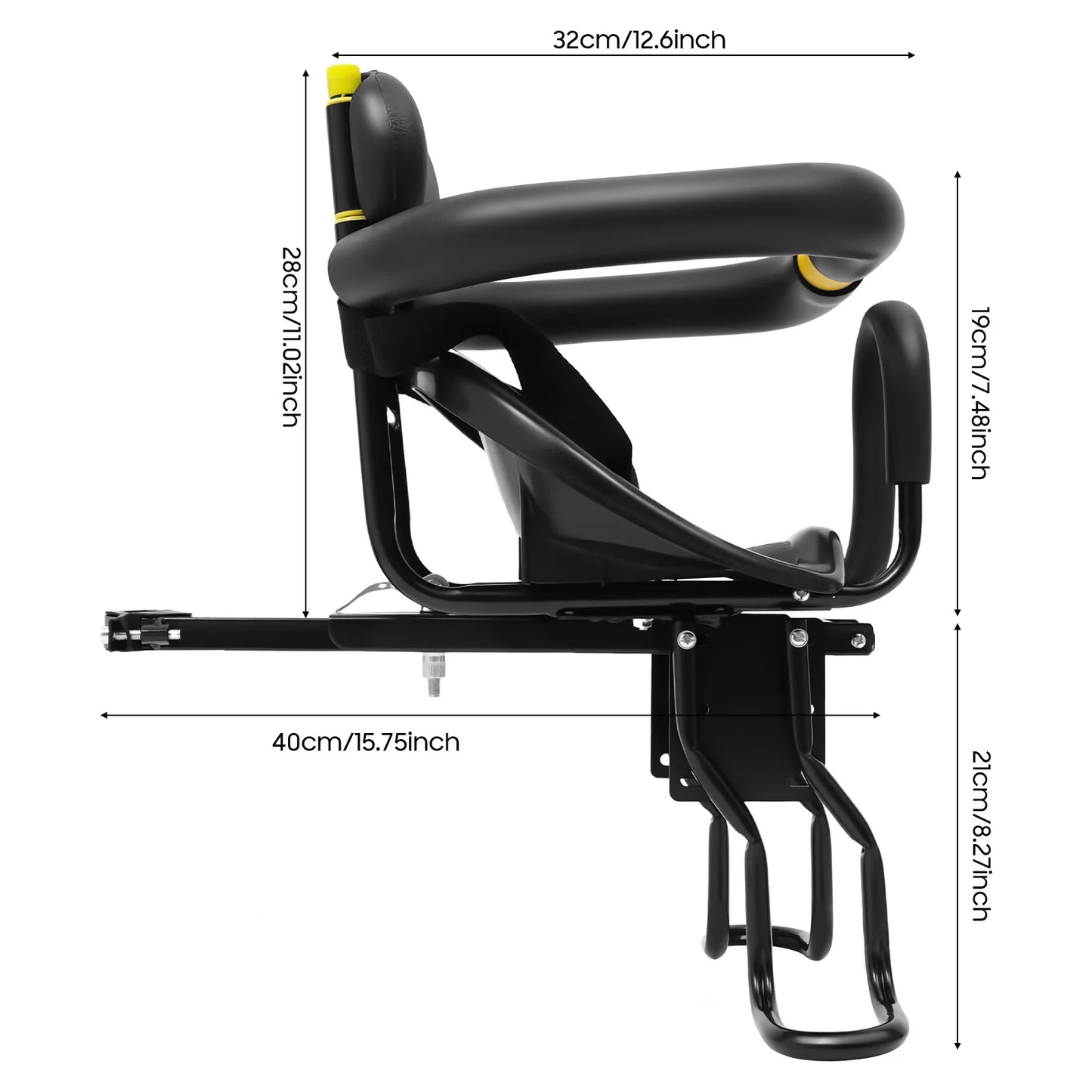 Hign-concerned Front Child Bike Seat Ages 8m-6y For Bicycles