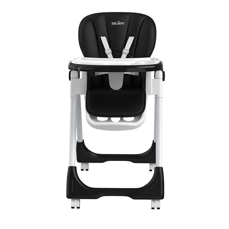 Sejoy Foldable Baby High Chair With Adjustable Backrest