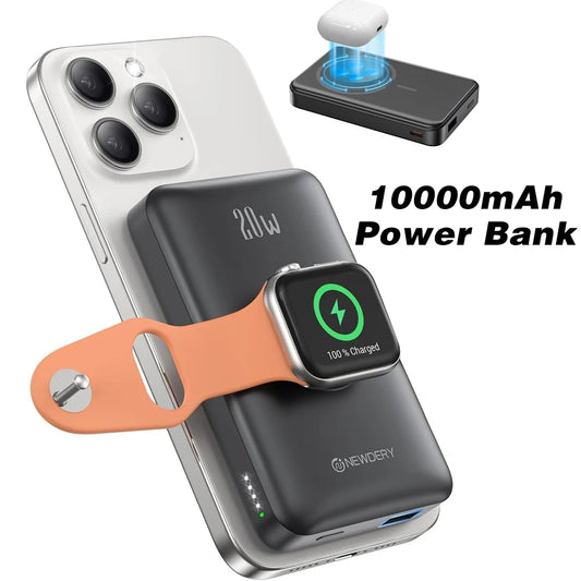 Newdery 10000mAh Magnetic Wireless Power Bank Apple Watch