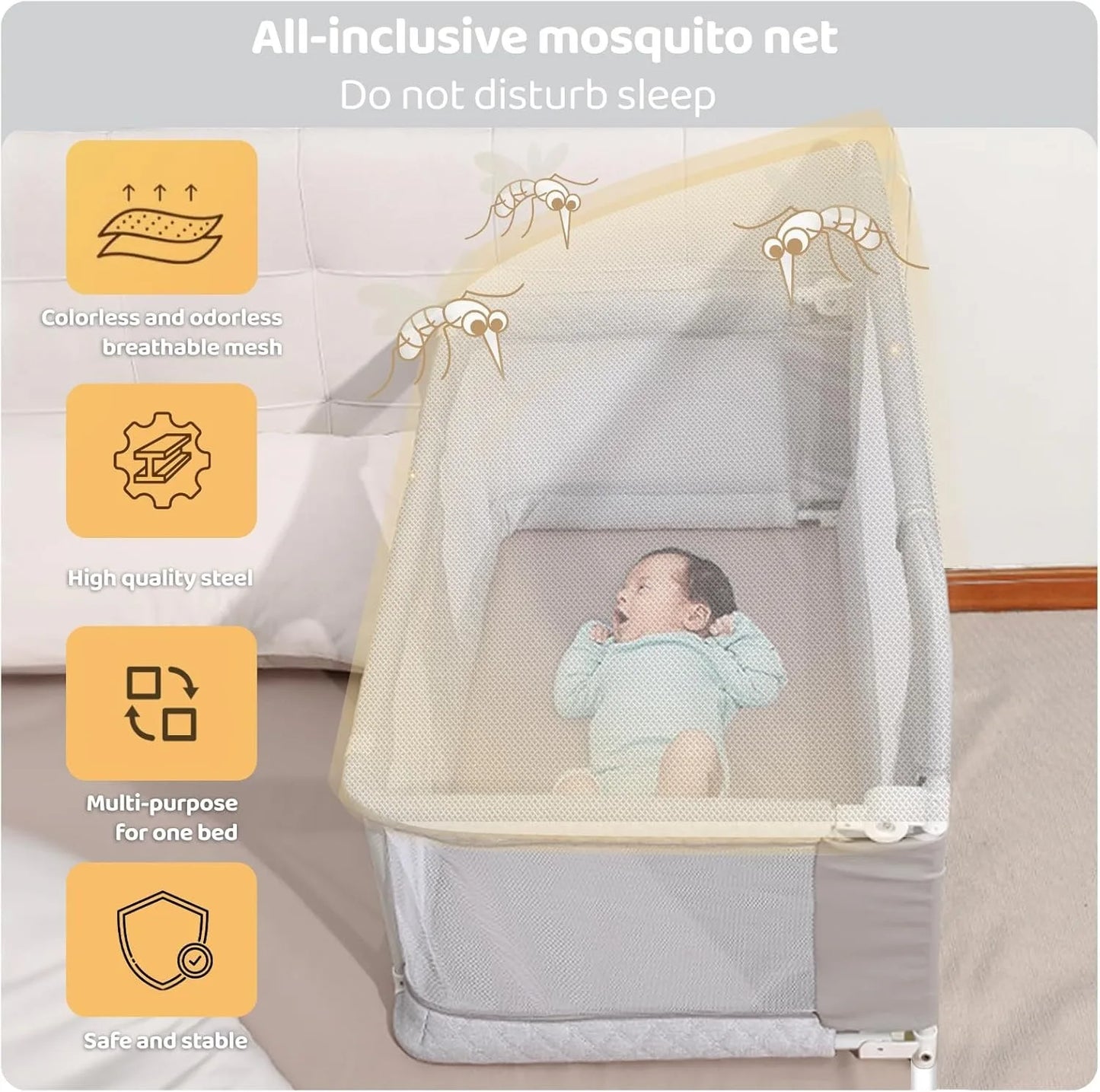 3 In 1 Folding Baby Crib Portable Co Sleep Sleeper