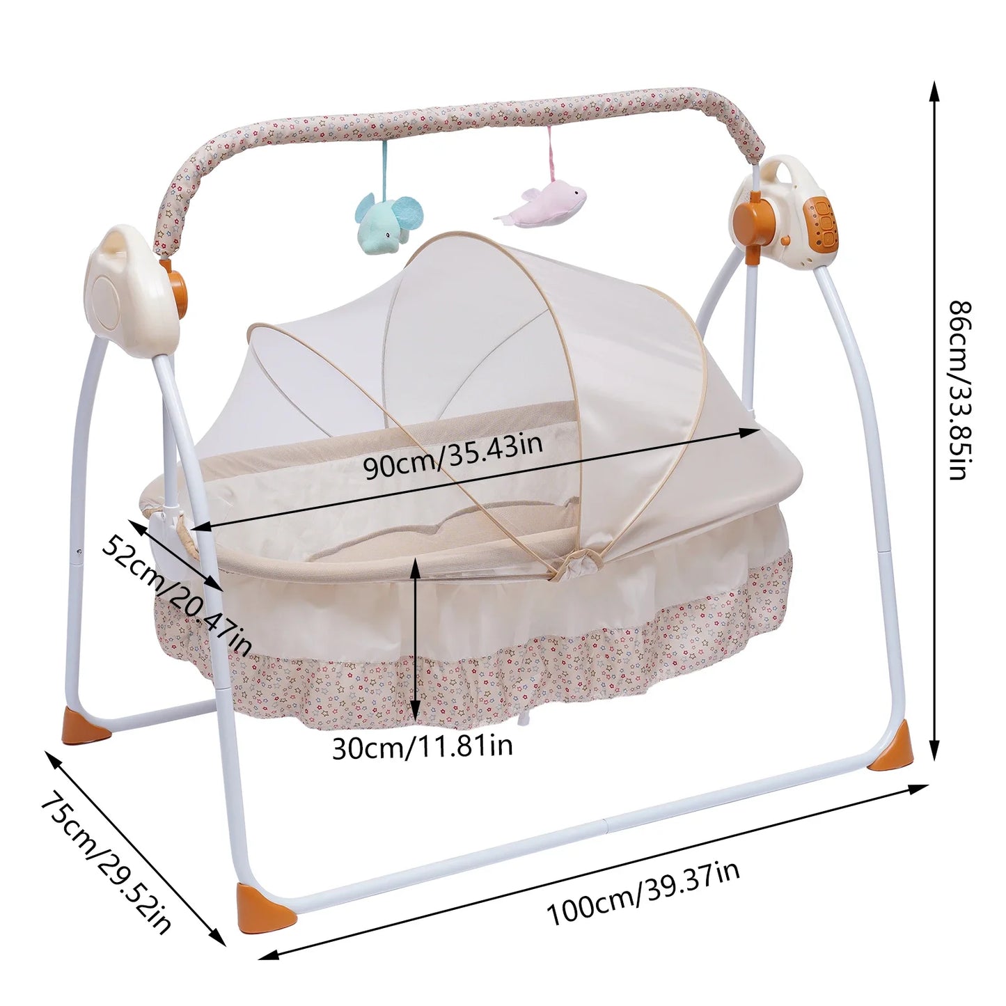 Hign Concerned Cradle Swing Bed Auto Rocking 5 Speed