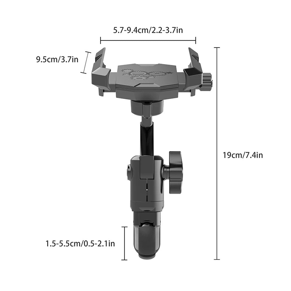 ALLOYSEED Motorcycle Phone Mount 360 Rotation Clip Holder