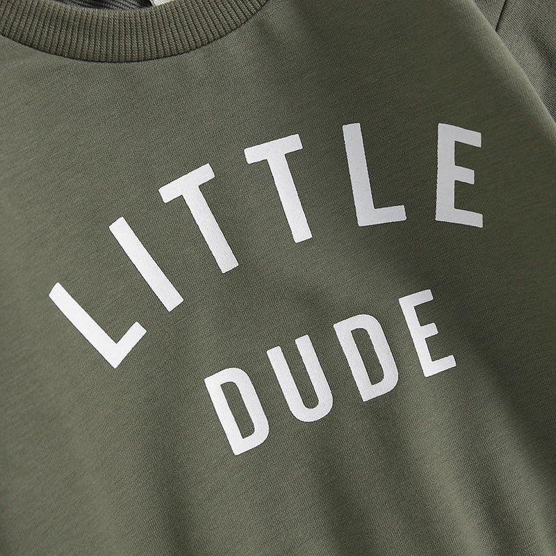 Citgeett Autumn Toddler Boys Letter Print Sweatshirt Set