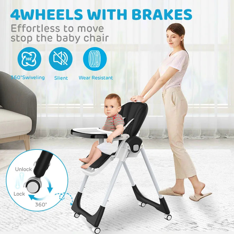 Sejoy Foldable High Chair for Infants and Toddlers Portable