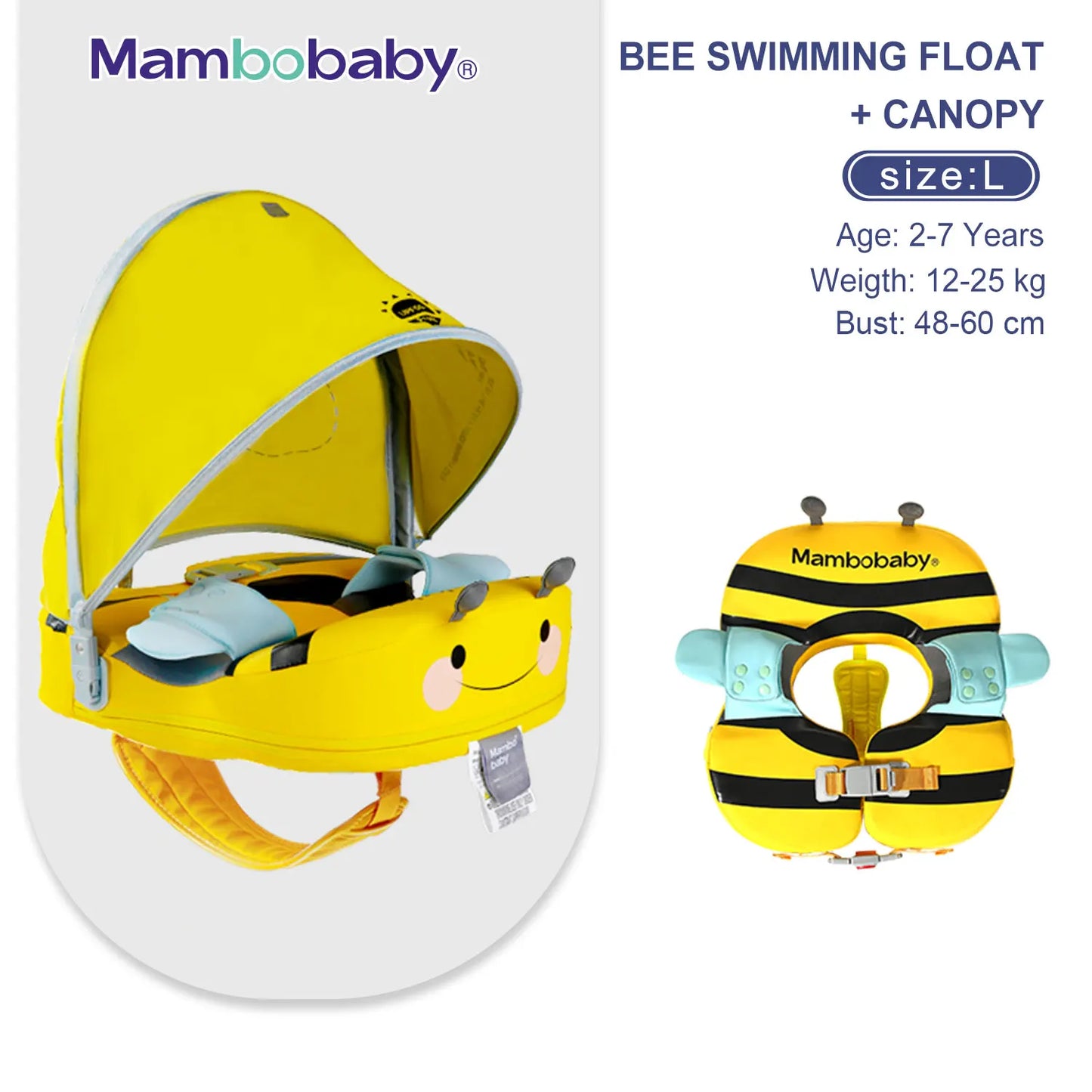 Mambobaby Baby Float With Sunshade And Safe Crotch Strap