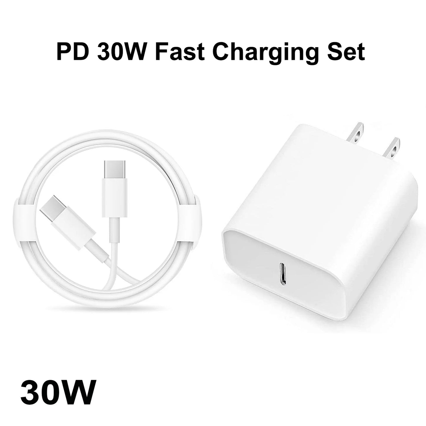 PD 30W USB C Charger With C To C Cable Pack For Android