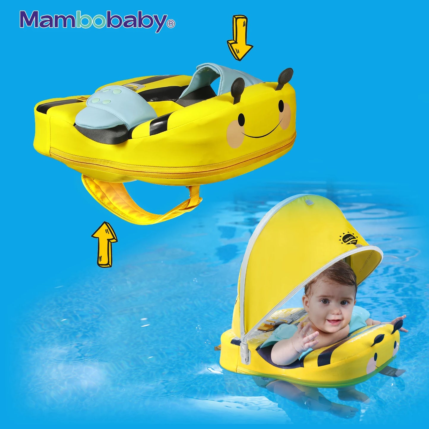 Mambobaby Baby Float With Sunshade And Safe Crotch Strap
