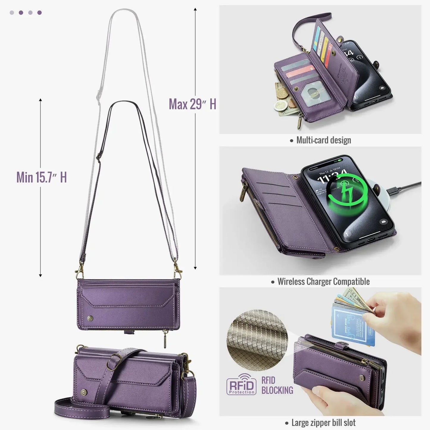 WeFor Crossbody Wallet Case for iPhone 11 Pro Max