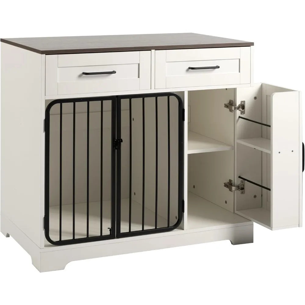 Hign-concerned Dog Crate Furniture Kennel With Storage