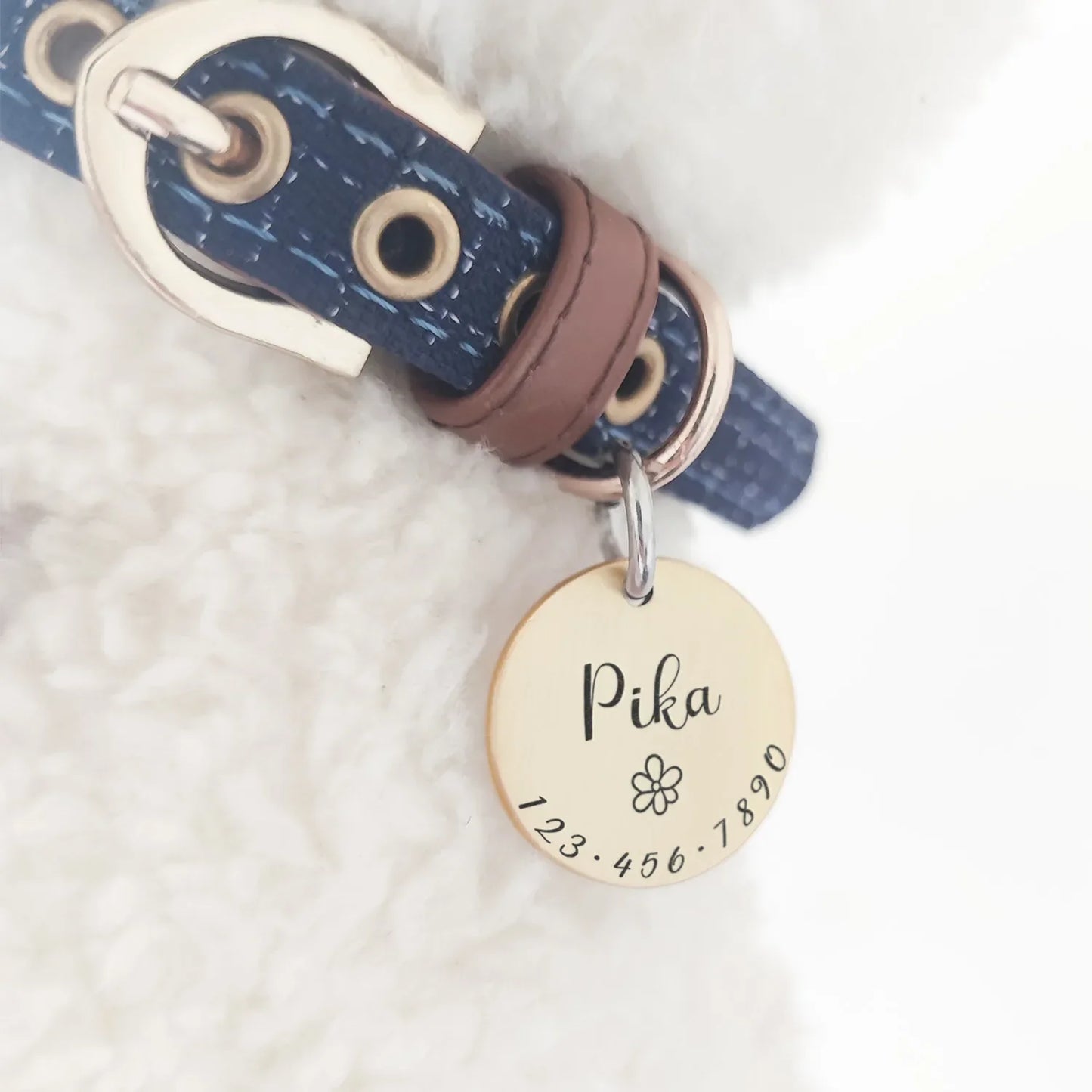 Custom Engraved Pet ID Tag For Dog Cat MW001 Chainlink