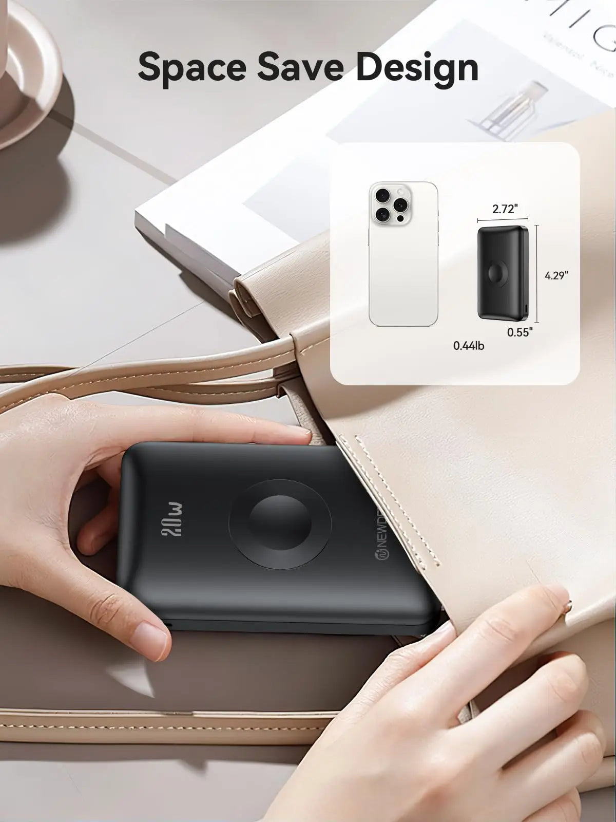Newdery 10000mAh Magnetic Wireless Power Bank Apple Watch