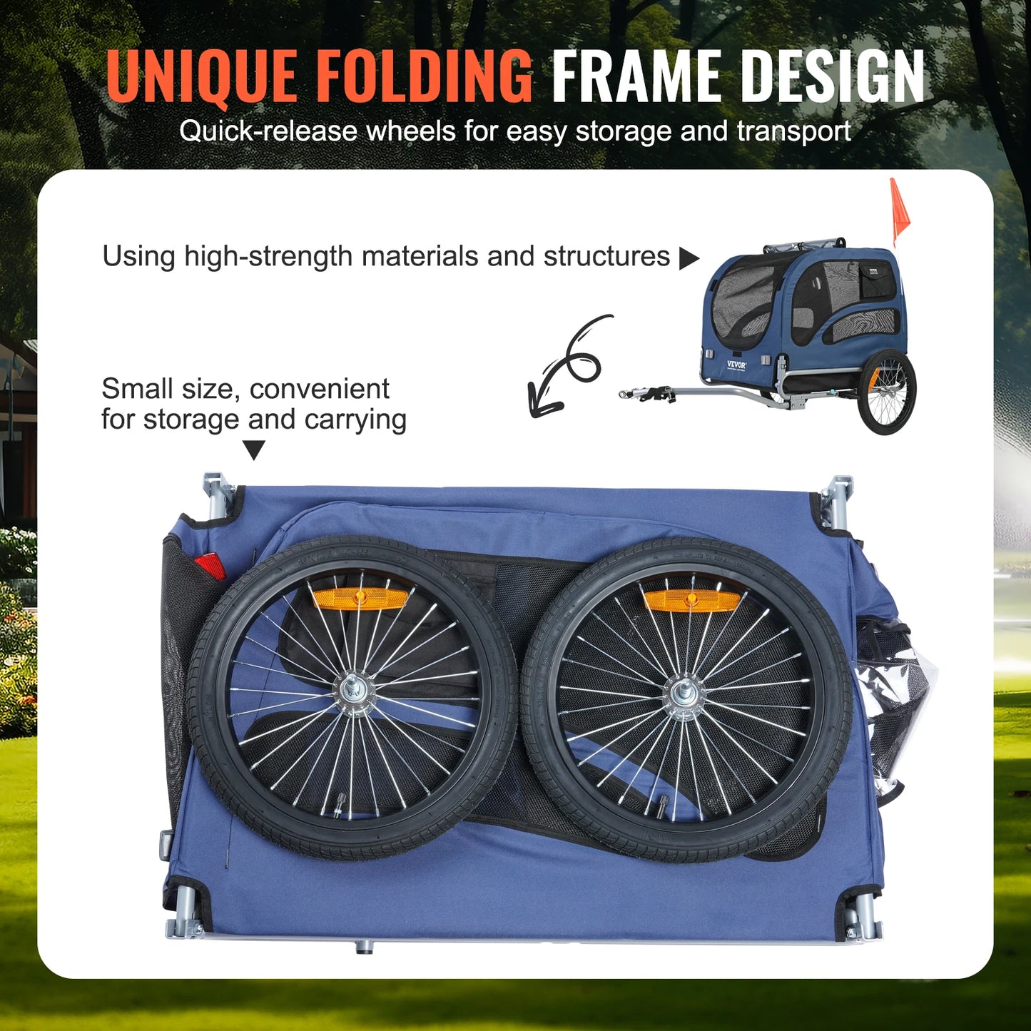 SucceBuy Pet Bike Trailer Carrier For Dogs 100 Lbs Capacity