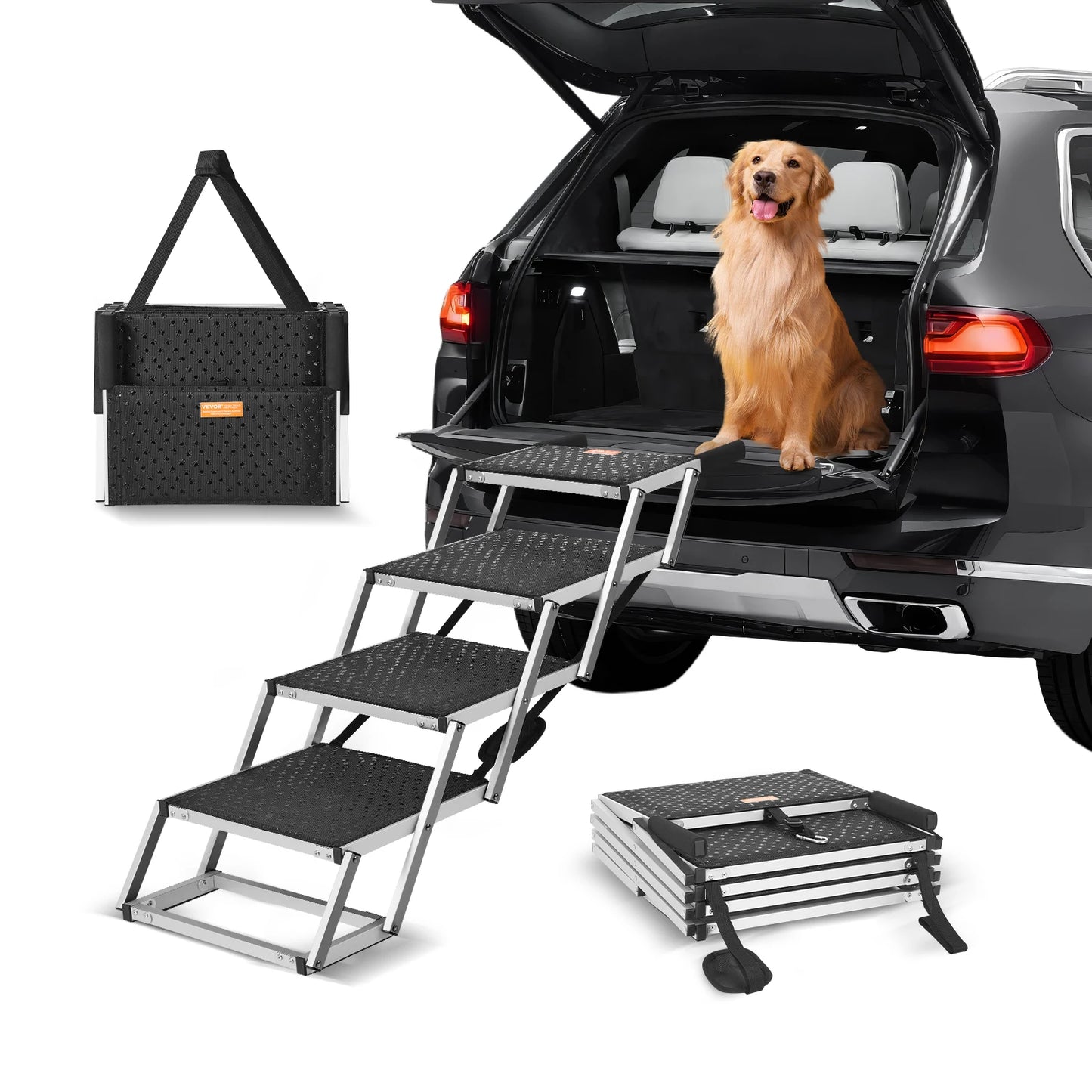 SucceBuy Dog Car Stair Folding Portable Pet Steps Lite