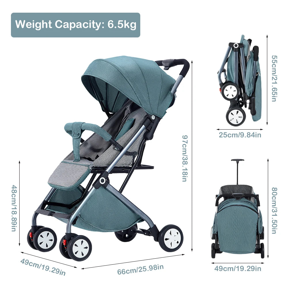 Lightweight Baby Stroller For Travel With 5 Point Harness