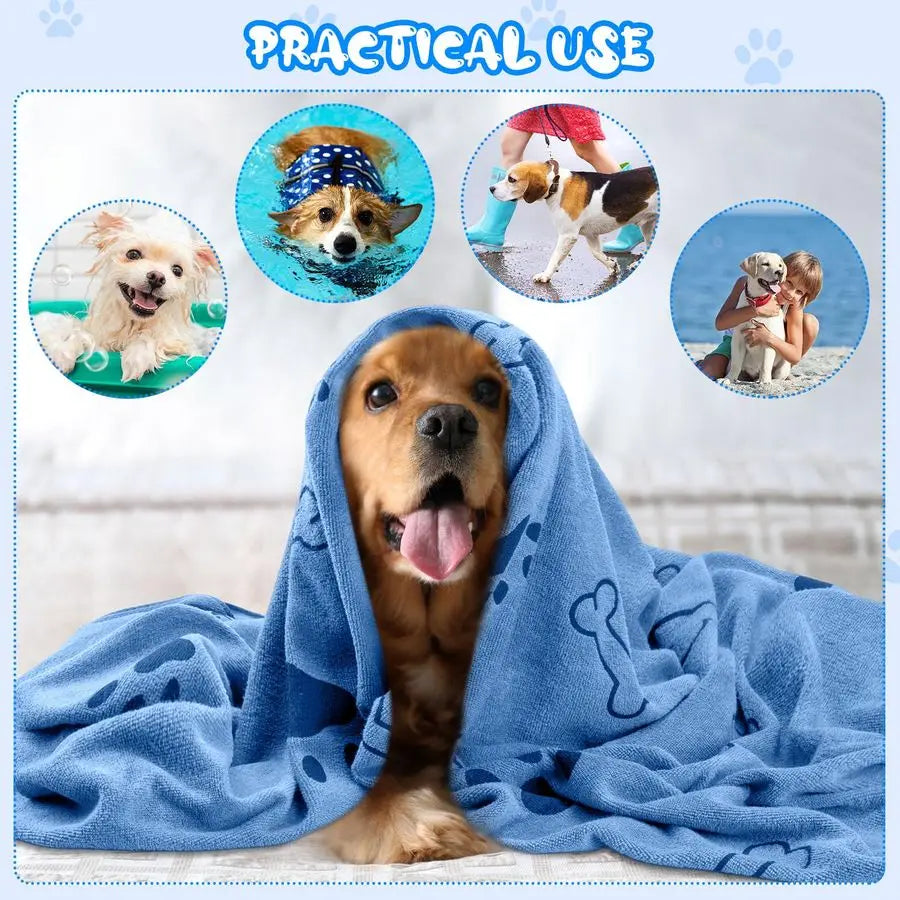 12 Pack Microfiber Dog Grooming Towels Quick Dry Absorbent Bath