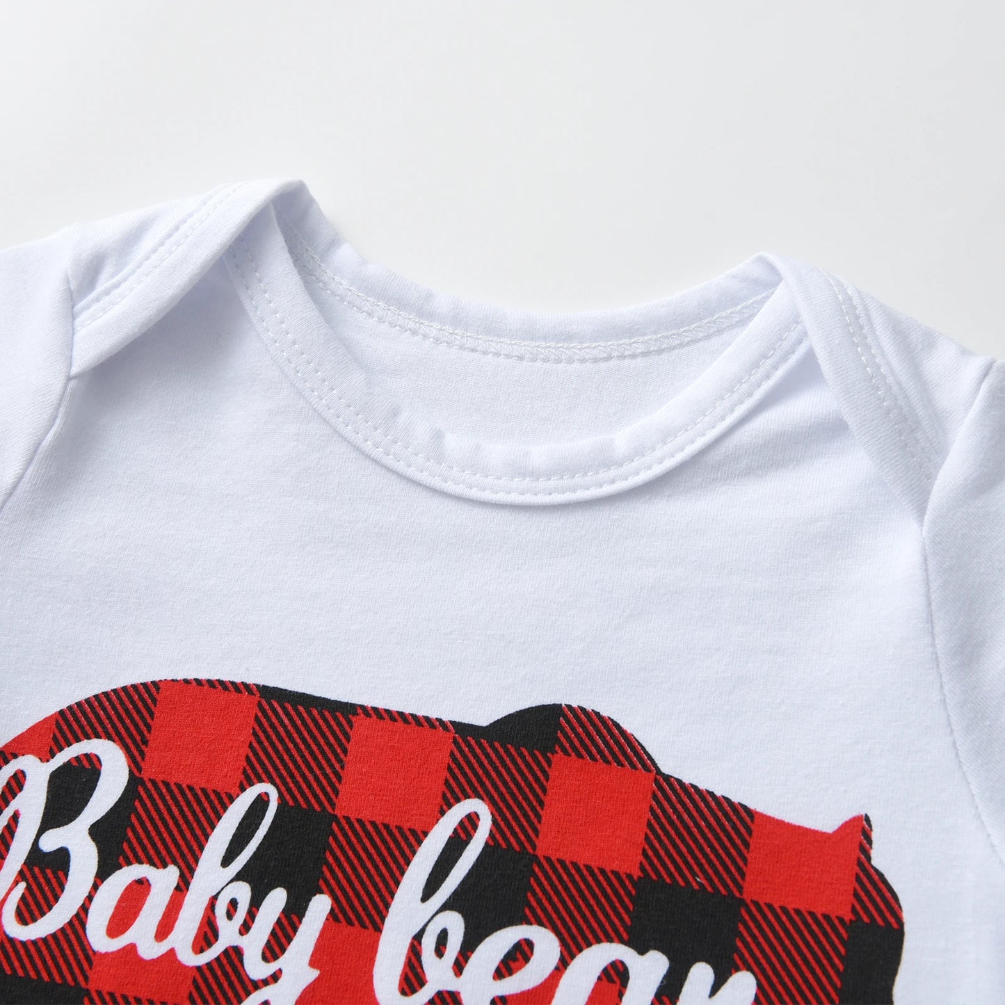 Newborn Baby Boy Bear Print Clothes Set Romper Top Pants Hat Outfit