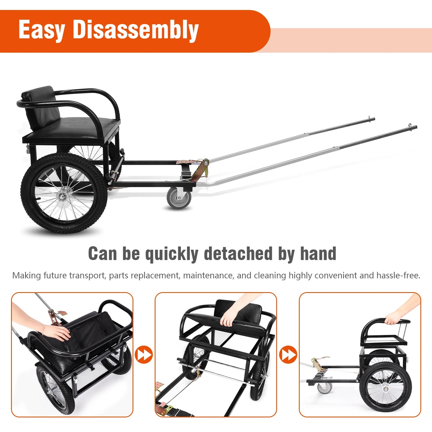Dog Walking Car Pet Stroller With Seat And Dual Brakes