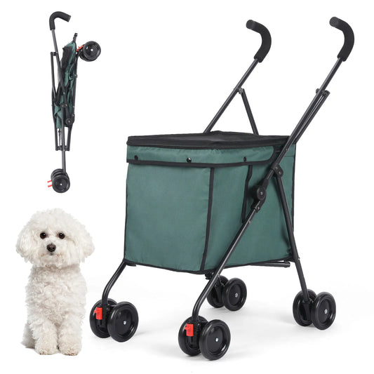 Wedyvko Shopping Trolley Dog Stroller 33lbs Four Wheel Cart
