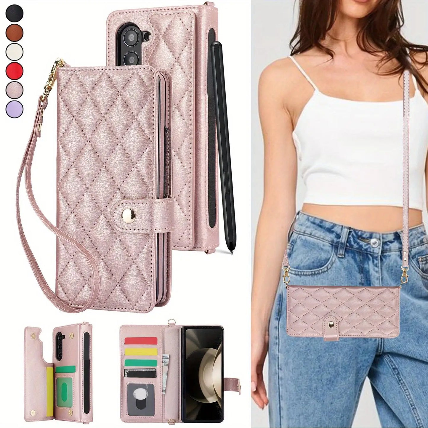 Design PU Leather Flip Wallet Case Samsung Galaxy Z Fold