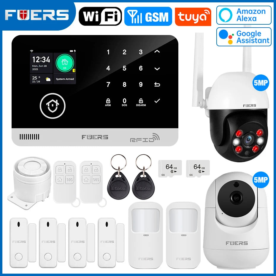 Fuers Home Alarm System With WiFi GSM Door Motion Sensor