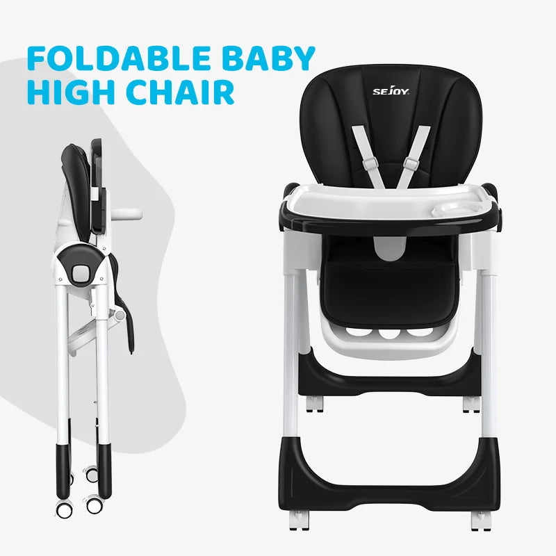 Sejoy Foldable High Chair for Infants and Toddlers Portable