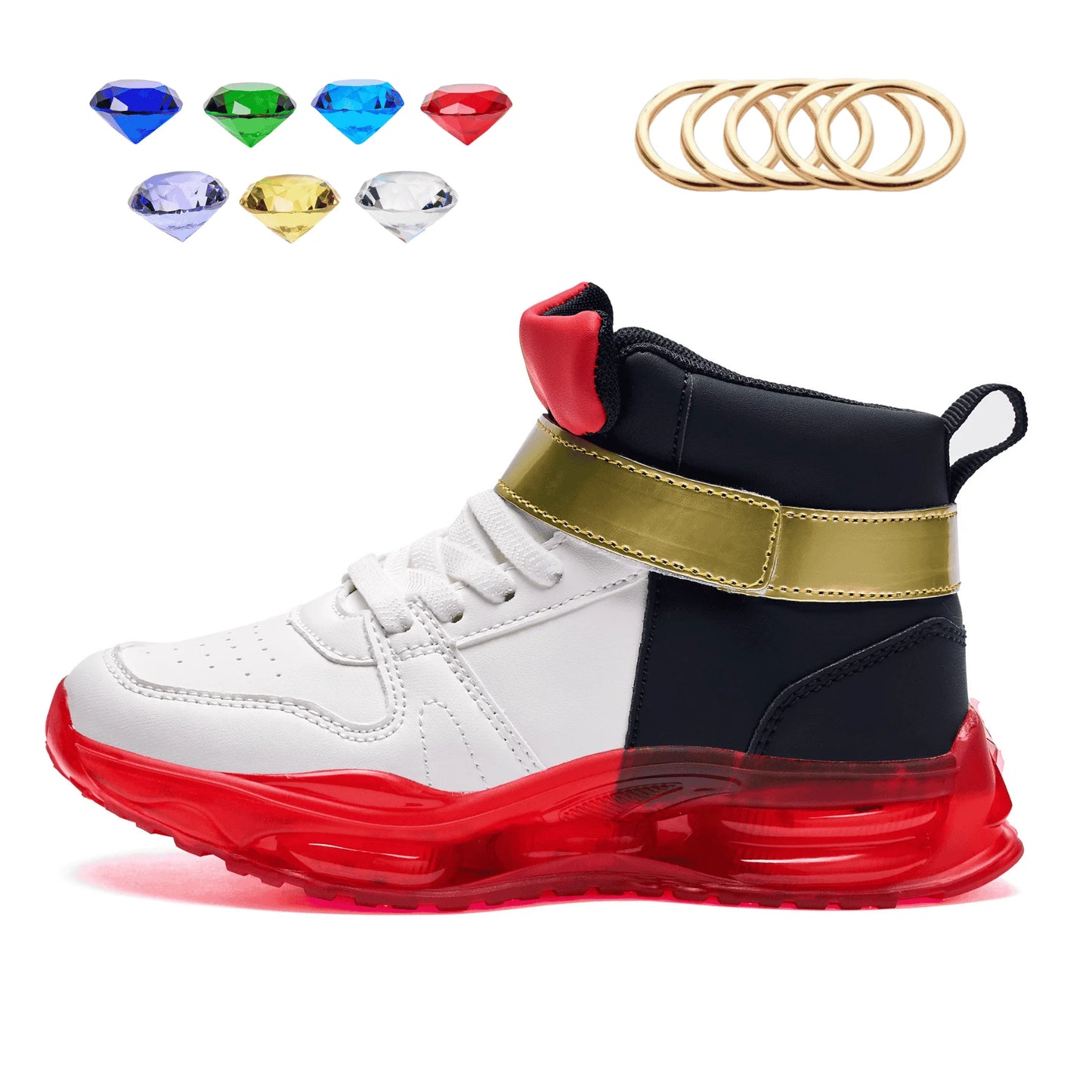 Shadow Sonic Unisex Kids Running Shoes Leather Upper All Season Lightweight Sneakers