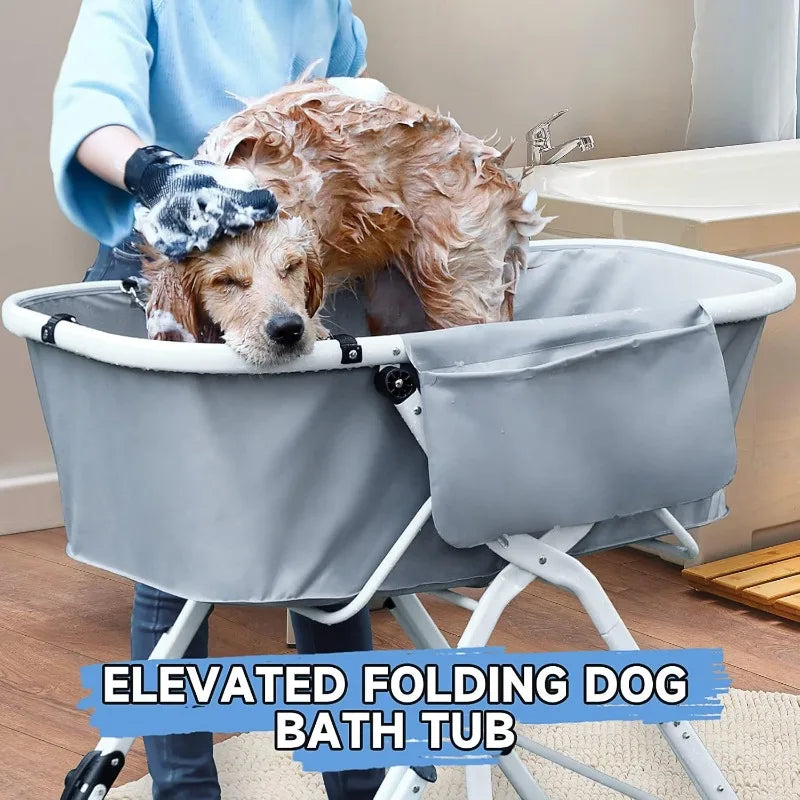 NONE Elevated Dog Bath Tub Foldable Grooming Station