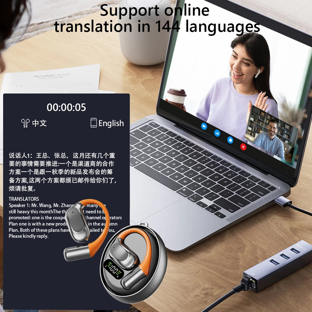 ALLOYSEED Translation Earbuds Real Time Language Translator 144 Languages