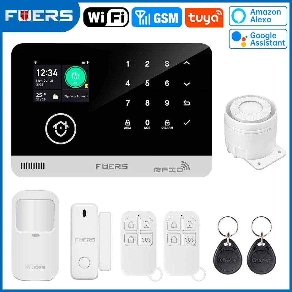 Fuers Home Alarm System With WiFi GSM Door Motion Sensor
