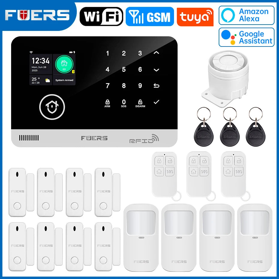 Fuers Home Alarm System With WiFi GSM Door Motion Sensor