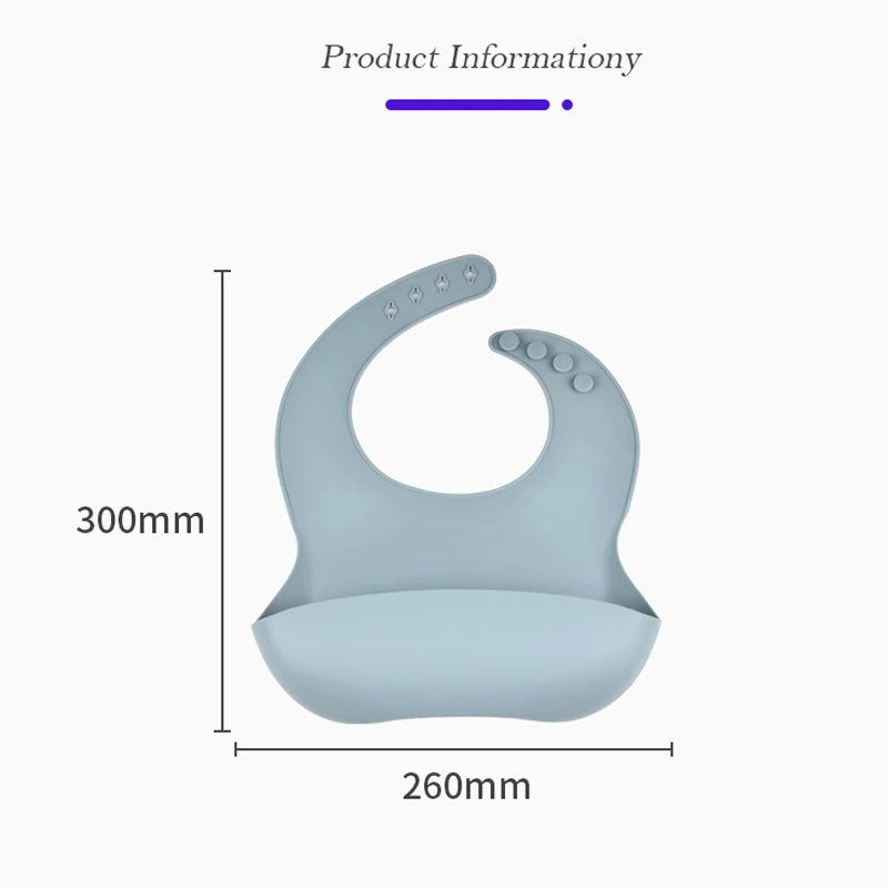 NONECN Baby Silicone Tray Bib Waterproof Adjustable Feeding Bib