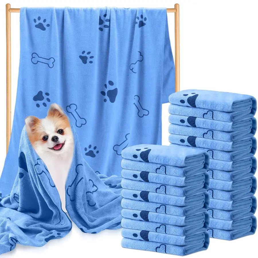 12 Pack Microfiber Dog Grooming Towels Quick Dry Absorbent Bath