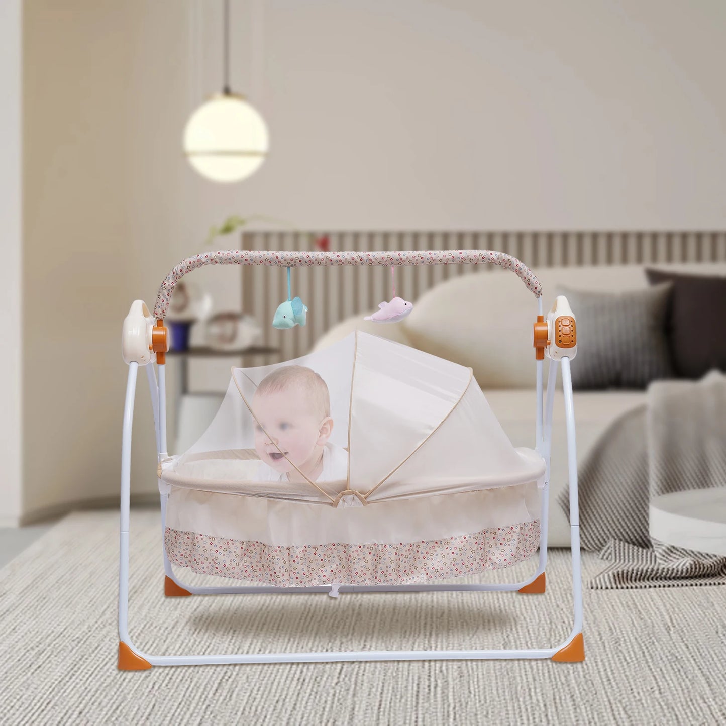 Hign Concerned Cradle Swing Bed Auto Rocking 5 Speed