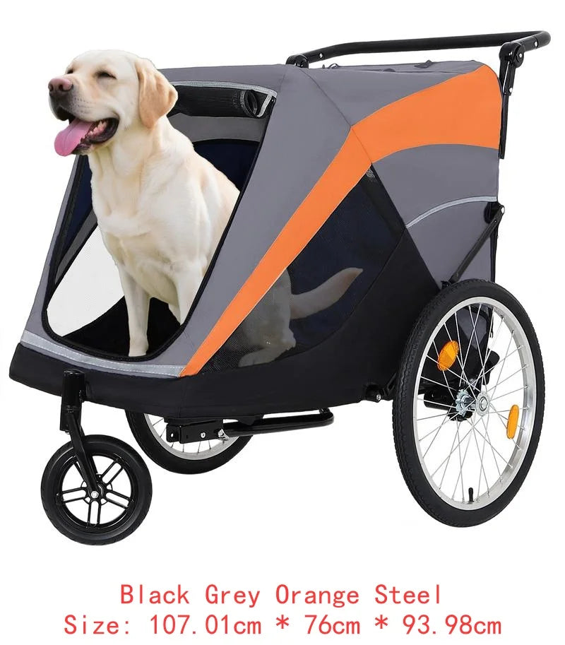 2 In 1 Pet Trailer And Stroller With Detachable Hitch