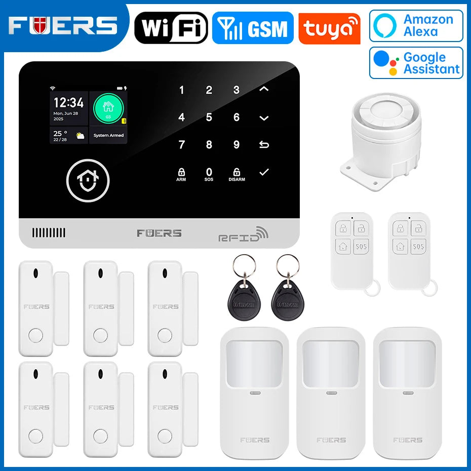 Fuers Home Alarm System WiFi GSM With Door Window Sensor